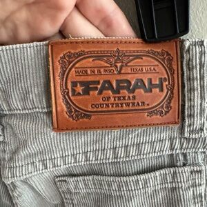Farah Slim Fit Gray Corduroy Pants